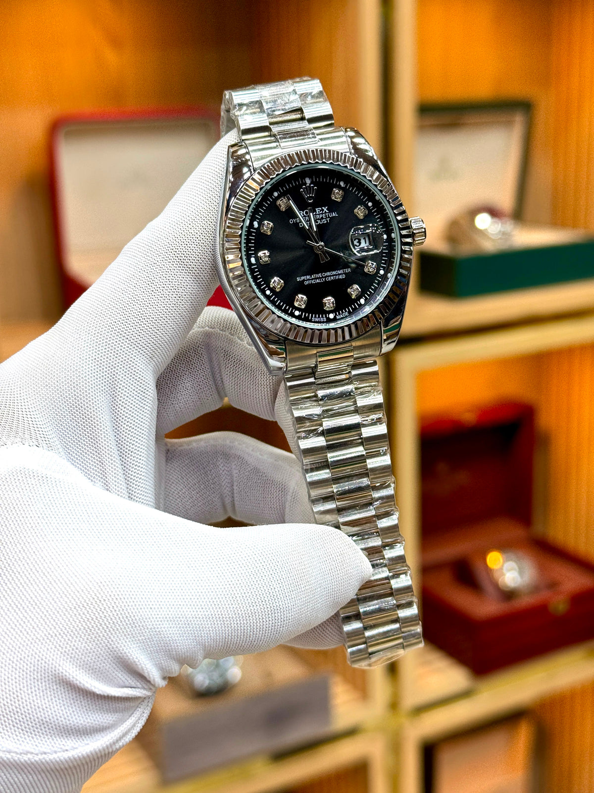 Rolex Black flutted dial