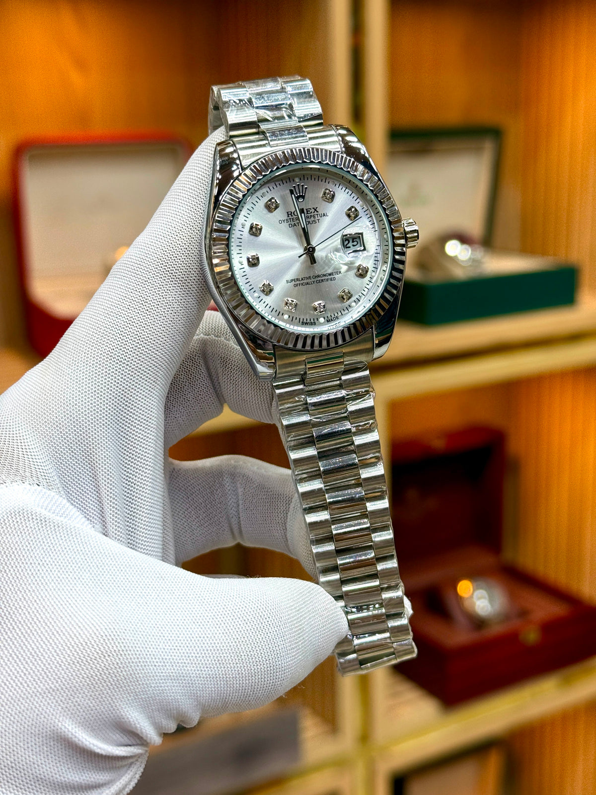 Rolex datejust silver dial