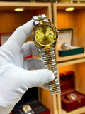 Rolex datejust twotune golden dial