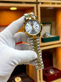 Rolex datejust twotune white