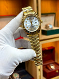 Rolex datejust flutted white dial