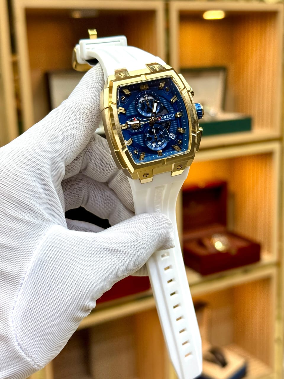 Curren Luxury Chronograph – Gold Blue