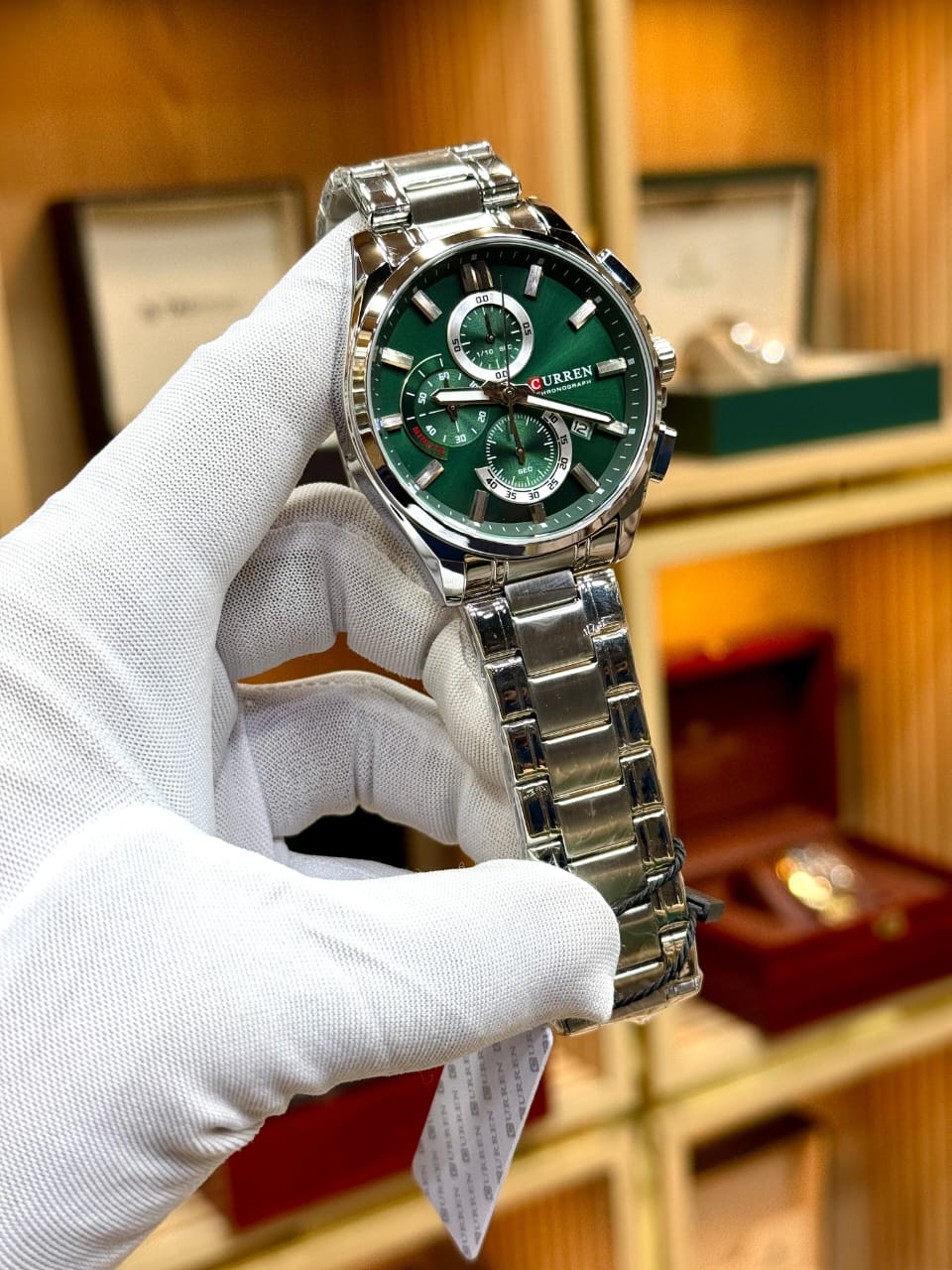 Curren Chronograph – Silver - Green