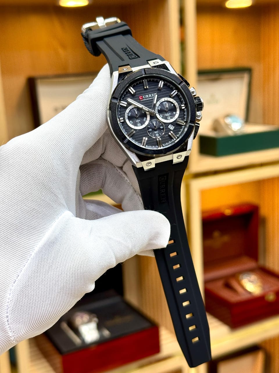 Curren Sport Chronograph – Black - Silver
