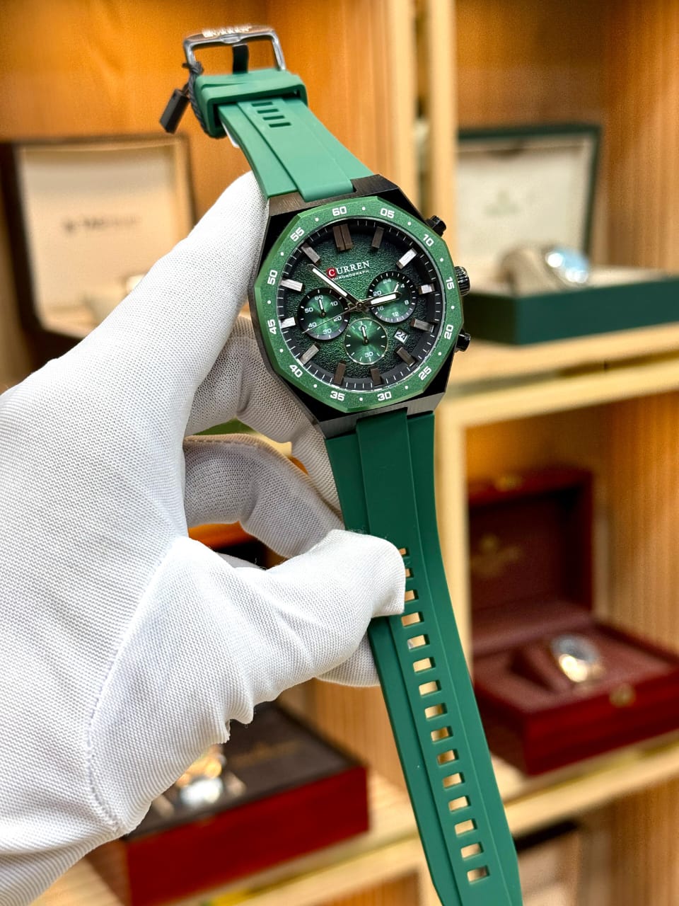 Curren Chronograph – Green & Black