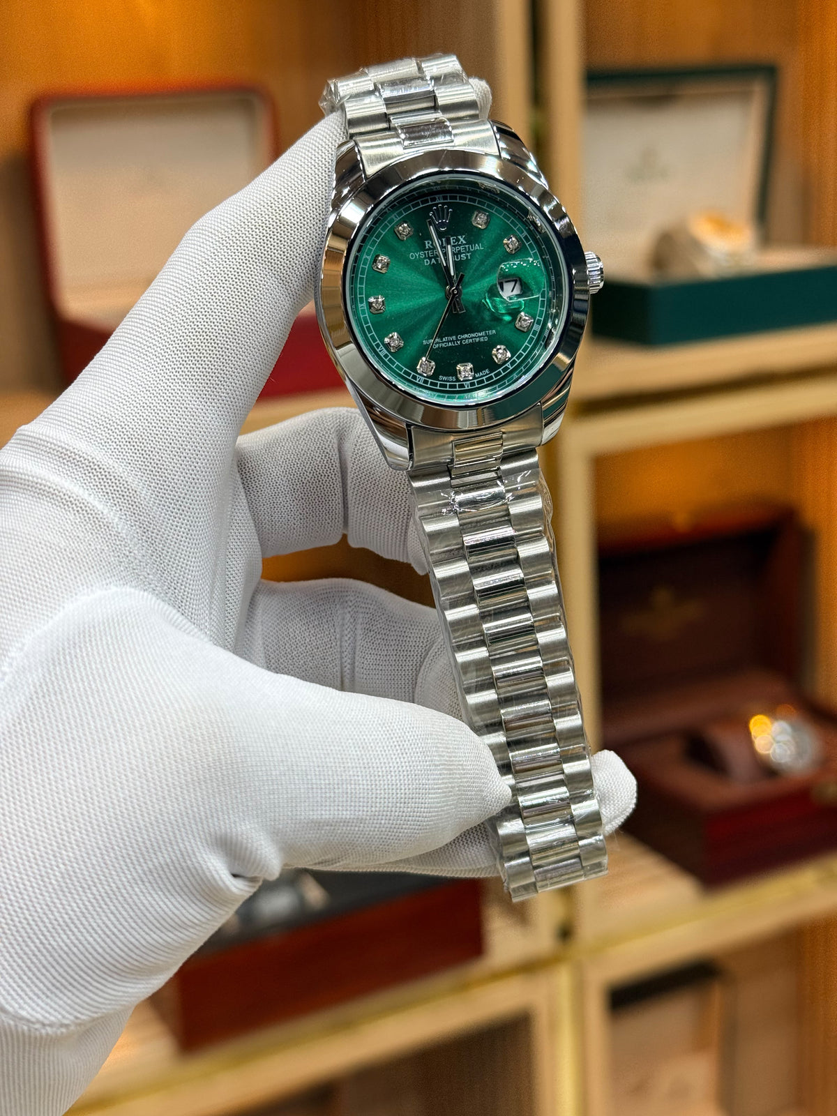 Rolex datejust green dial